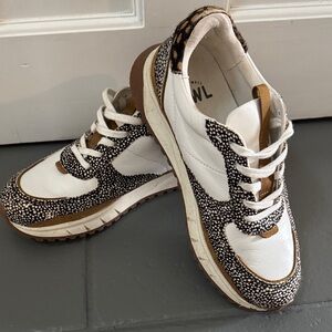 Madewell White & Brown Speckled Leather Sneakers